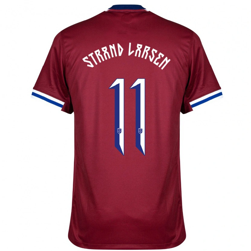 Danxen Women Norway Jørgen Strand Larsen #11 Red Blue White Home Jersey 24-26 T-Shirt