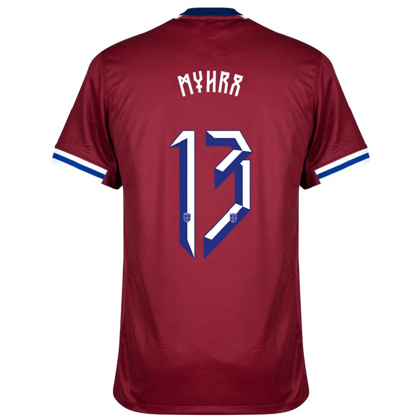 Danxen Women Norway Viljar Myhra #13 Red Blue White Home Jersey 24-26 T-Shirt