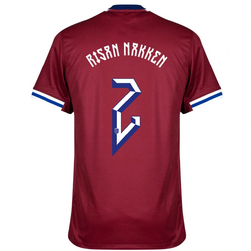 Danxen Women Norway Daniel Risan Nakken #2 Red Blue White Home Jersey 24-26 T-Shirt