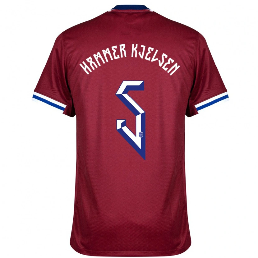Danxen Women Norway Aleksander Hammer Kjelsen #5 Red Blue White Home Jersey 24-26 T-Shirt