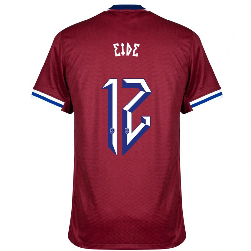 Danxen Women Norway Bernard Eide #12 Red Blue White Home Jersey 24-26 T-Shirt