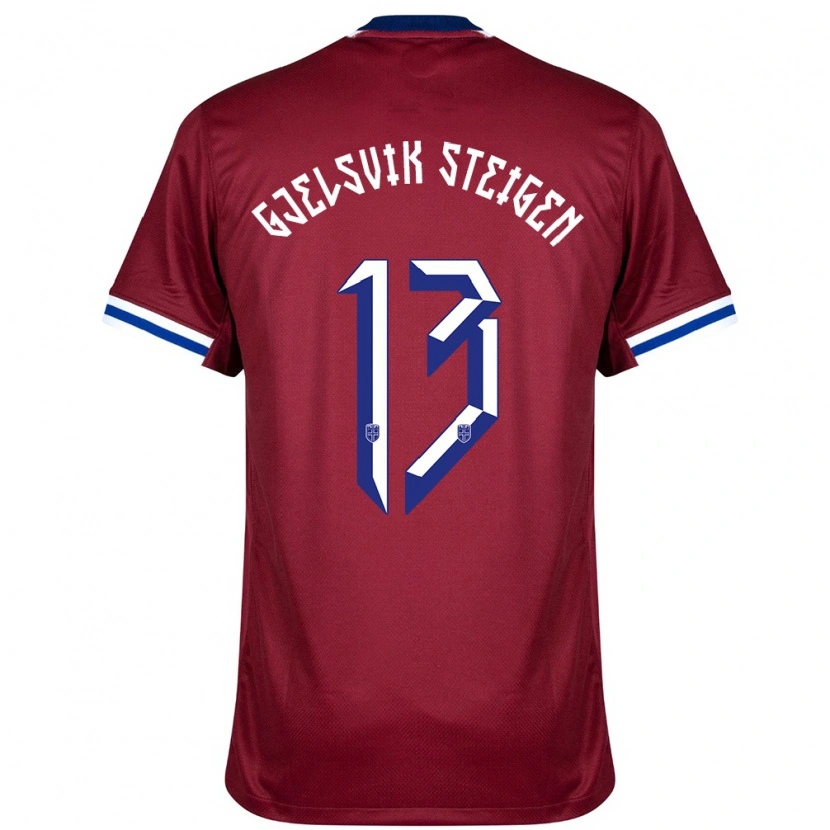 Danxen Women Norway Rasmus Gjelsvik Steigen #13 Red Blue White Home Jersey 24-26 T-Shirt
