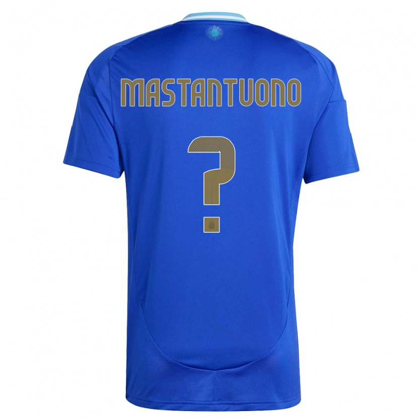 Danxen Women Argentina Franco Mastantuono #0 Blue Away Jersey 24-26 T-Shirt