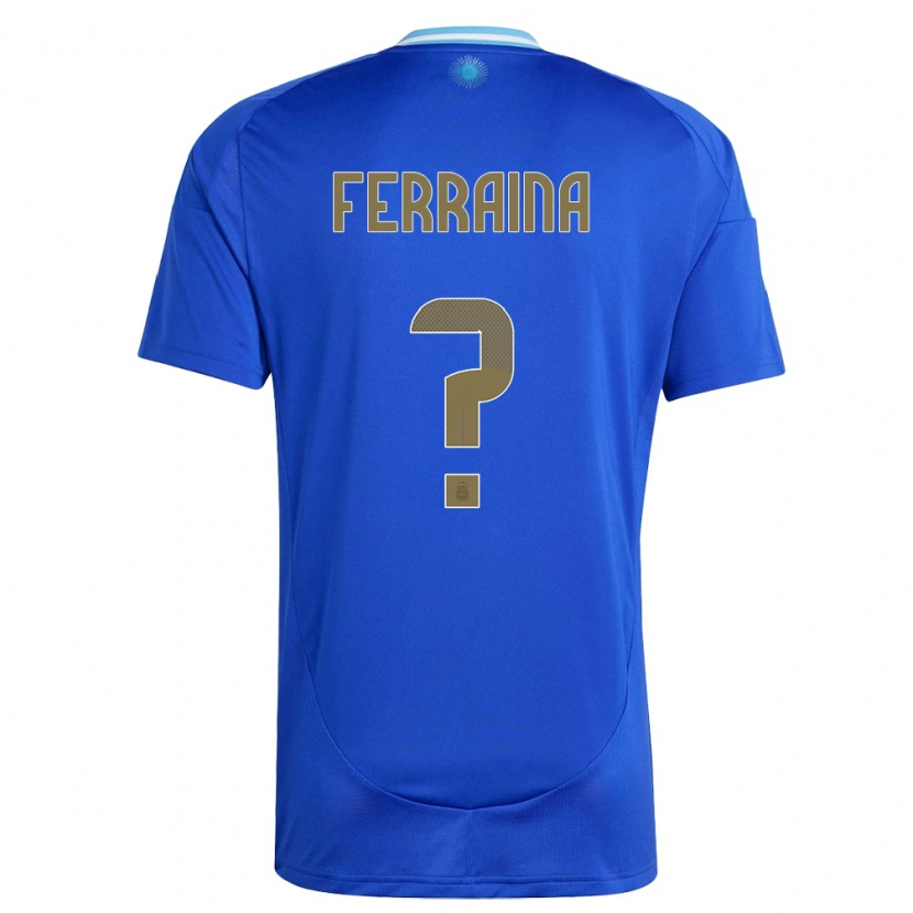 Danxen Women Argentina Giovanni Ferraina #0 Blue Away Jersey 24-26 T-Shirt