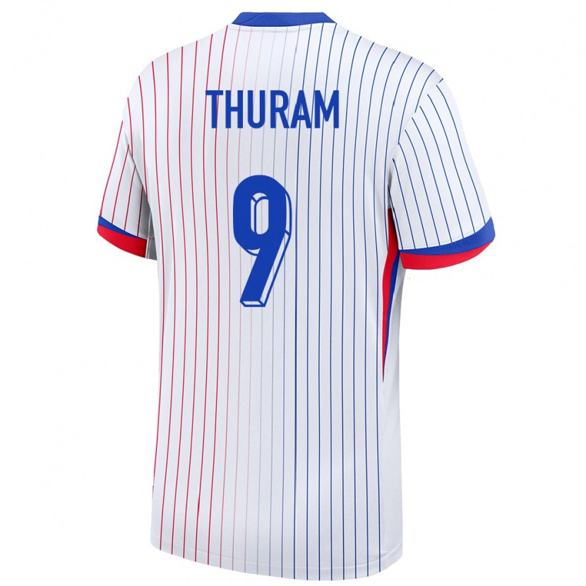 Danxen Women France Marcus Thuram #9 White Away Jersey 24-26 T-Shirt