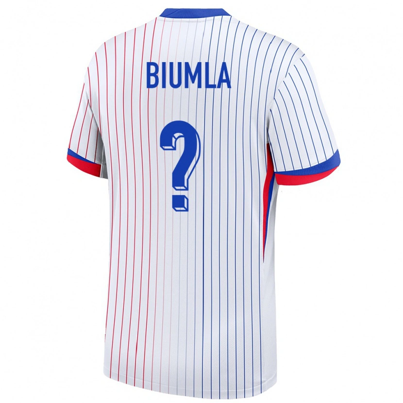 Danxen Women France Emmanuel Biumla #0 White Away Jersey 24-26 T-Shirt