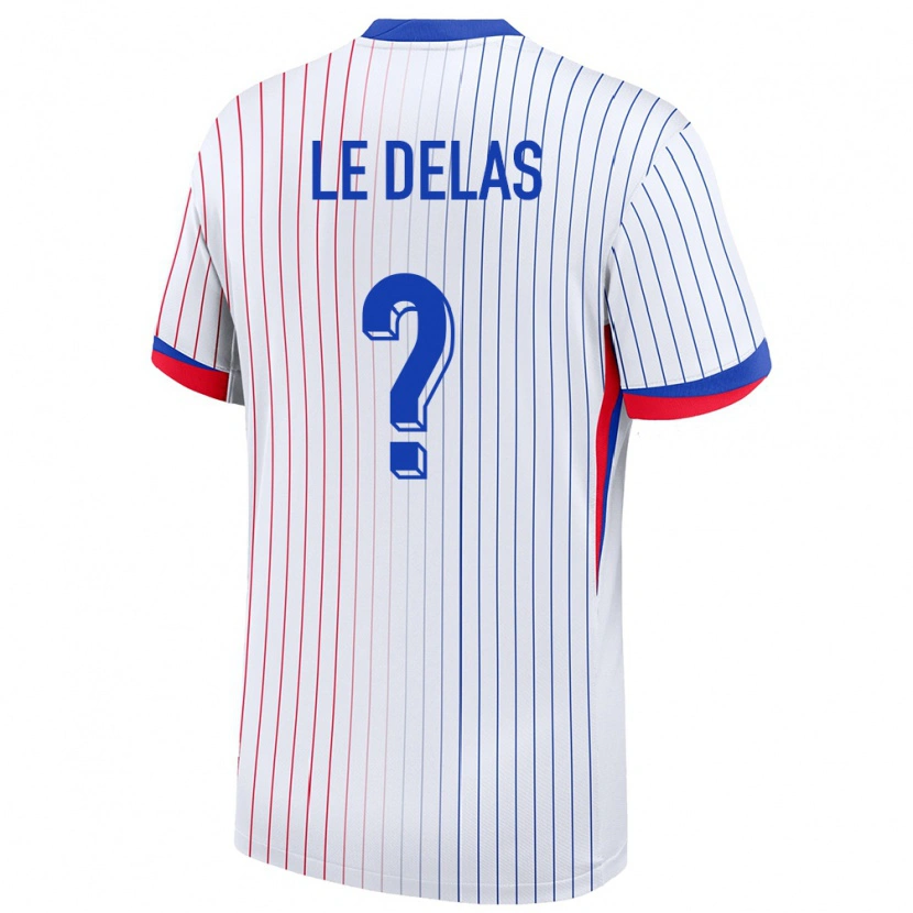 Danxen Women France Mattéo Le Delas #0 White Away Jersey 24-26 T-Shirt