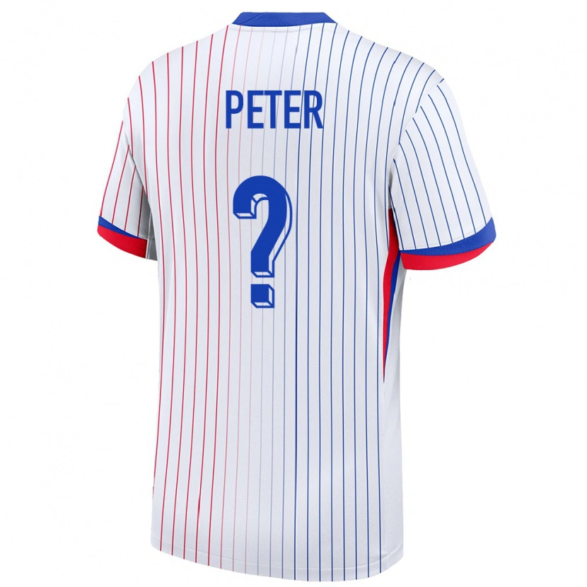 Danxen Women France Joseph Peter #0 White Away Jersey 24-26 T-Shirt
