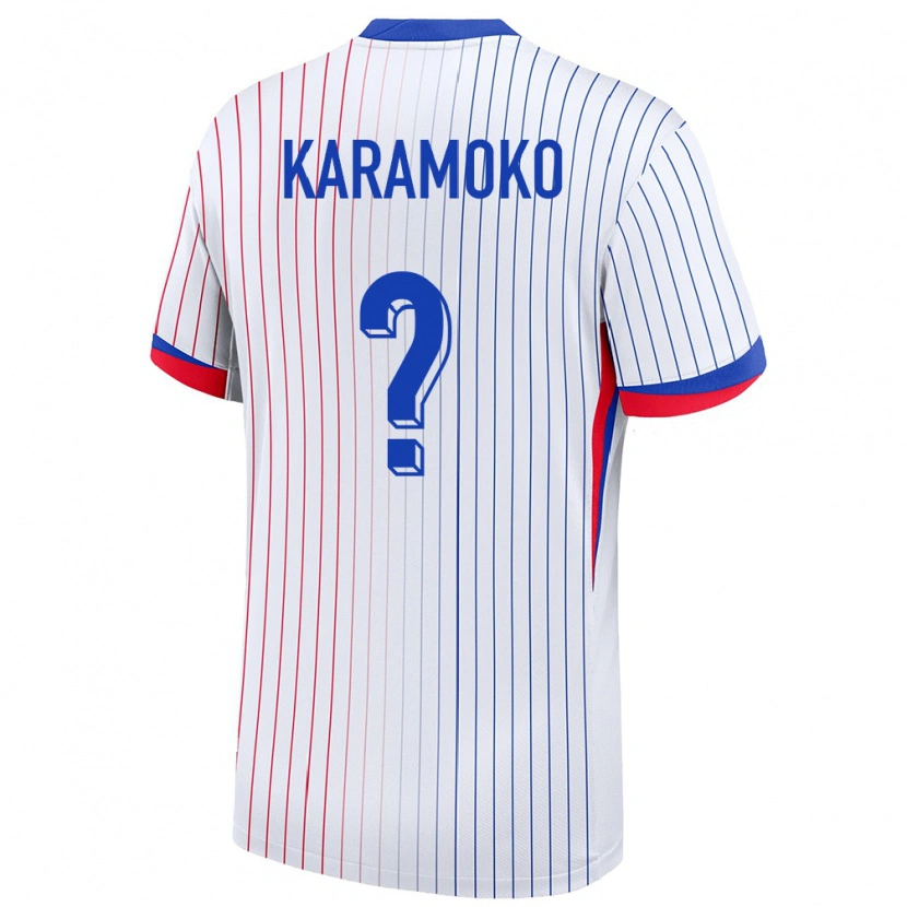Danxen Women France Noah Karamoko #0 White Away Jersey 24-26 T-Shirt