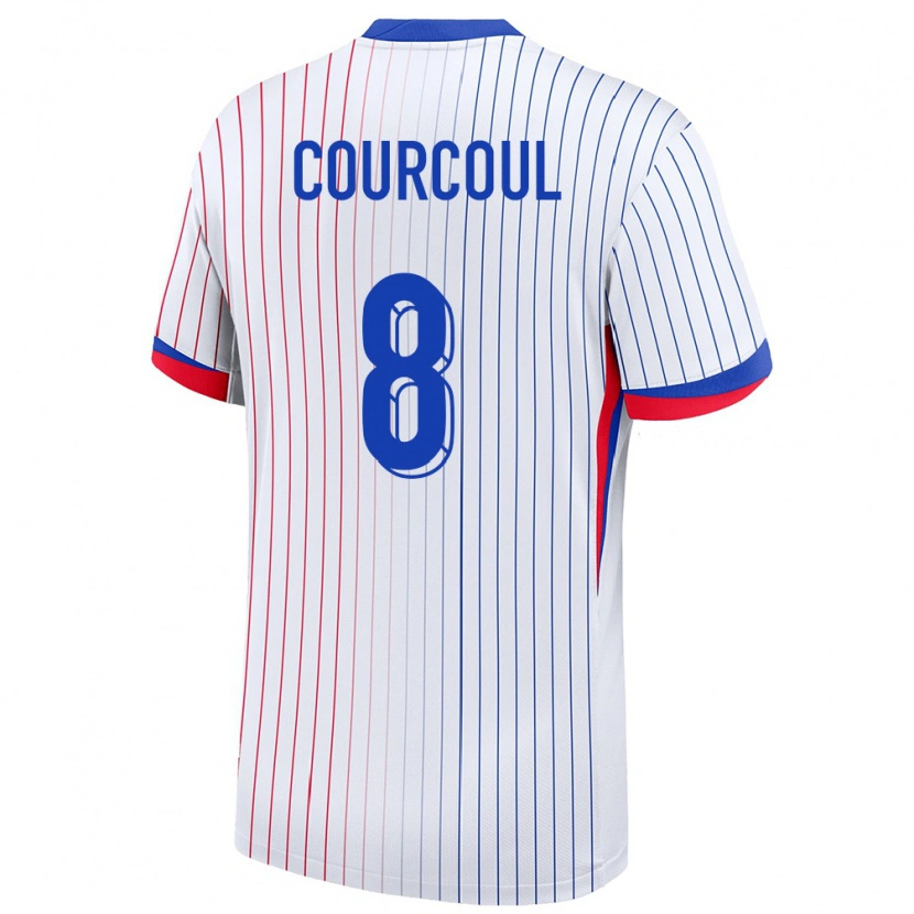 Danxen Women France Marius Courcoul #8 White Away Jersey 24-26 T-Shirt