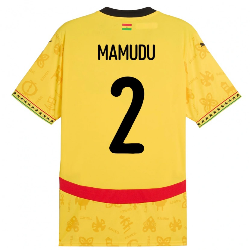 Danxen Women Ghana Kamaradini Mamudu #2 Yellow Away Jersey 24-26 T-Shirt