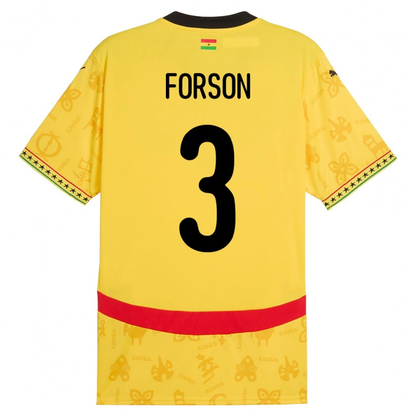 Danxen Women Ghana Amankwah Forson #3 Yellow Away Jersey 24-26 T-Shirt