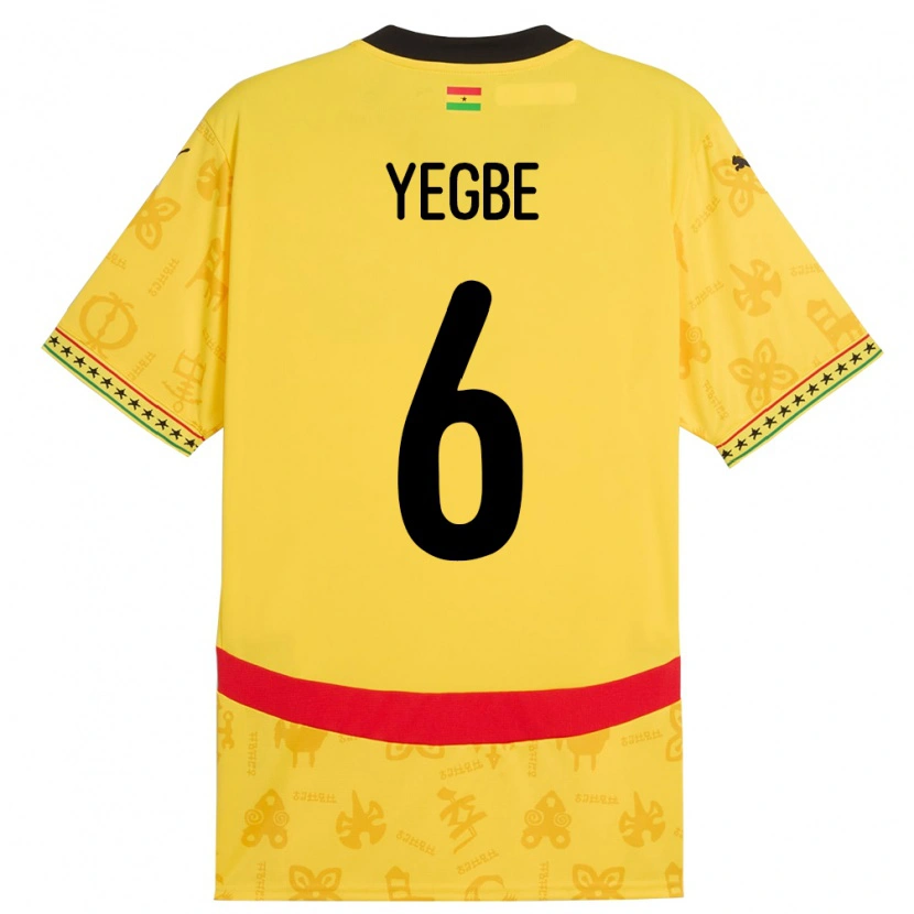 Danxen Women Ghana Terry Yegbe #6 Yellow Away Jersey 24-26 T-Shirt