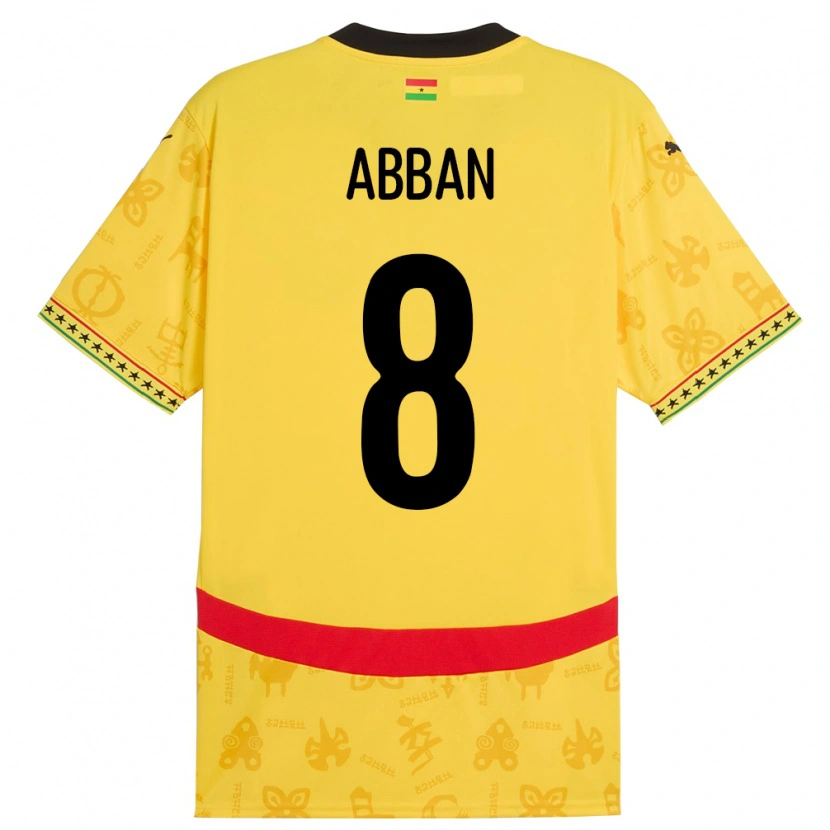 Danxen Women Ghana Ebenezer Abban #8 Yellow Away Jersey 24-26 T-Shirt