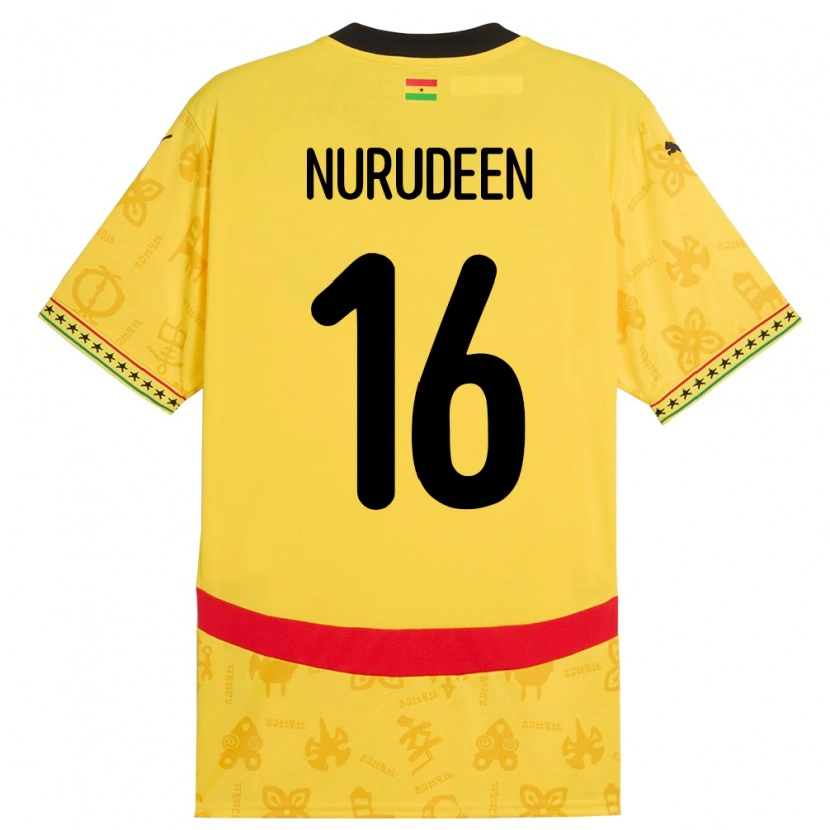 Danxen Women Ghana Abdul Nurudeen #16 Yellow Away Jersey 24-26 T-Shirt