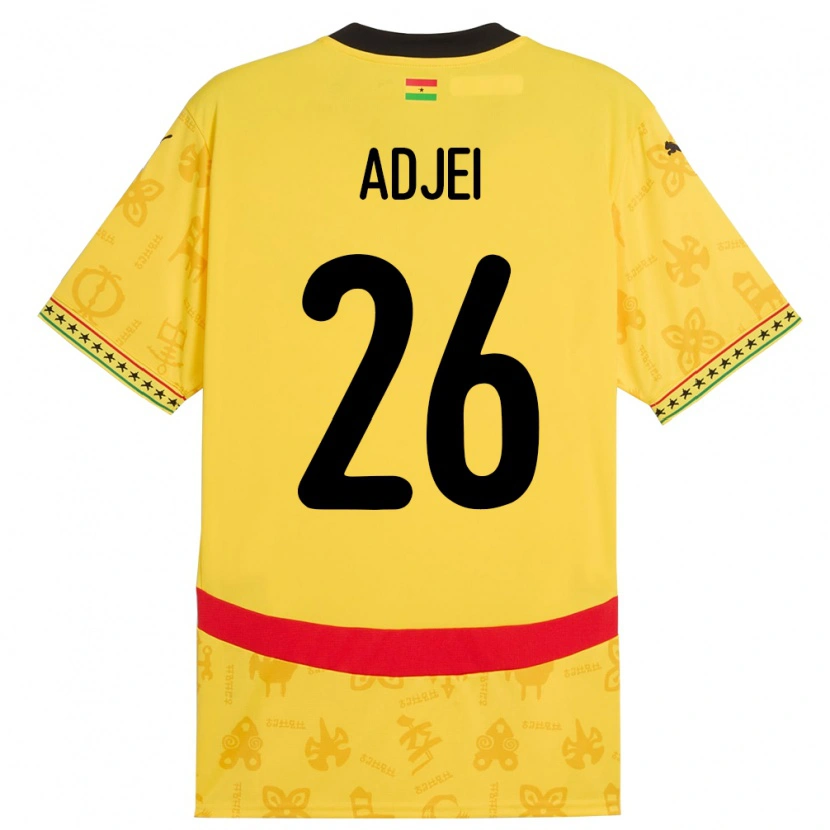 Danxen Women Ghana Nathaniel Adjei #26 Yellow Away Jersey 24-26 T-Shirt