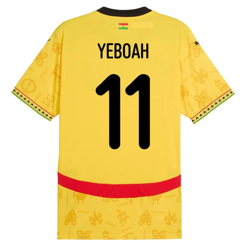Danxen Women Ghana Emmanuel Yeboah #11 Yellow Away Jersey 24-26 T-Shirt