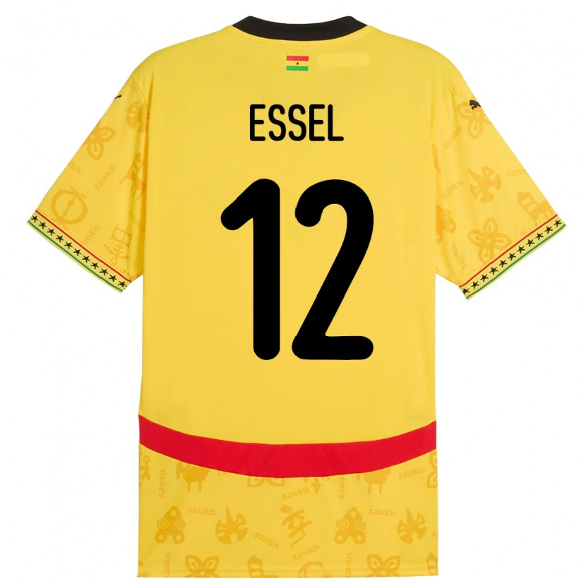 Danxen Women Ghana Aaron Essel #12 Yellow Away Jersey 24-26 T-Shirt