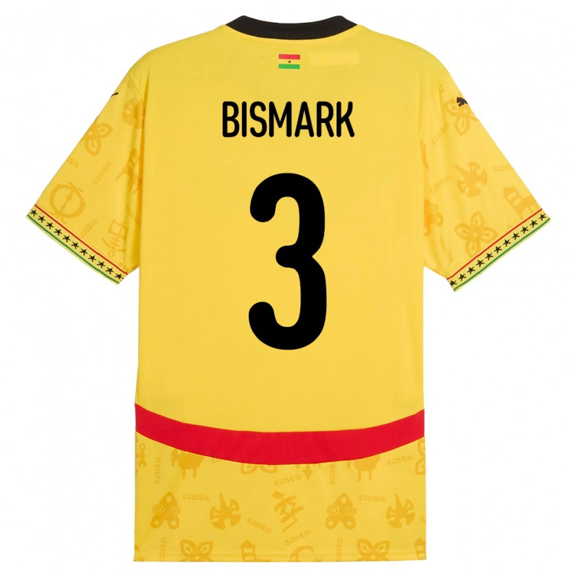 Danxen Women Ghana Anim Bismark #3 Yellow Away Jersey 24-26 T-Shirt