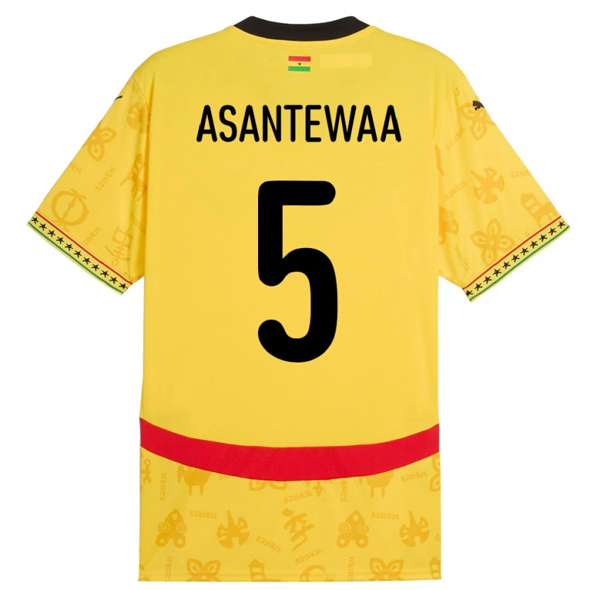 Danxen Women Ghana Grace Asantewaa #5 Yellow Away Jersey 24-26 T-Shirt