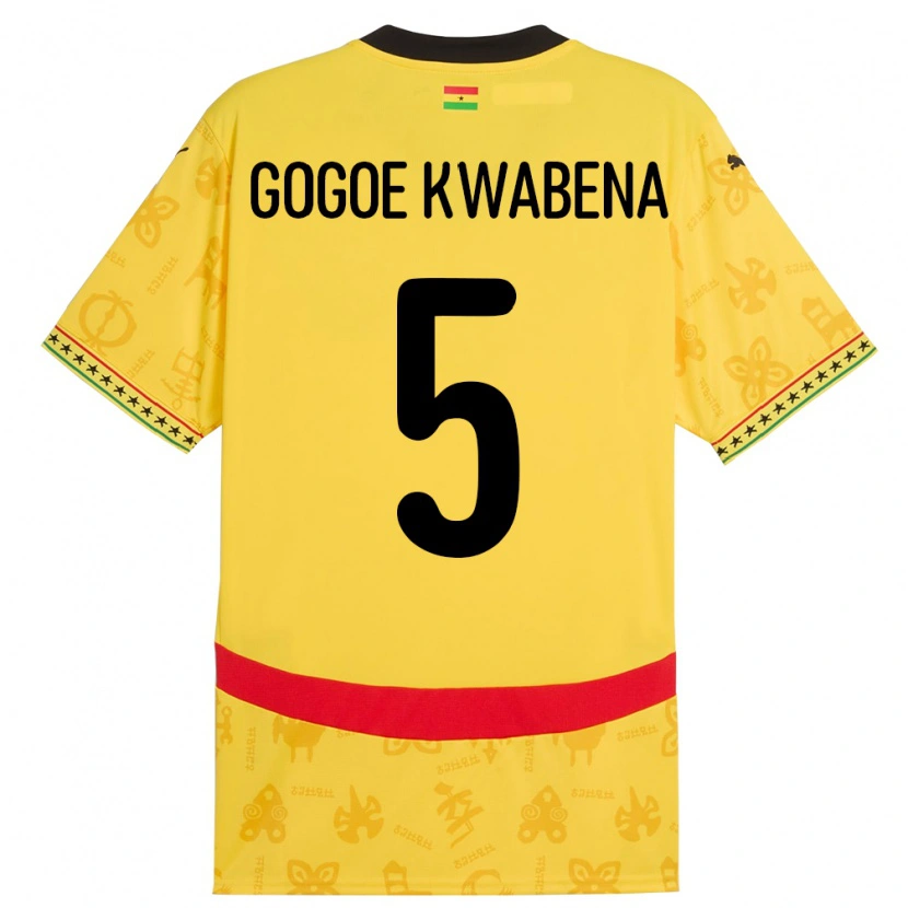Danxen Women Ghana Boahen Gogoe Kwabena #5 Yellow Away Jersey 24-26 T-Shirt
