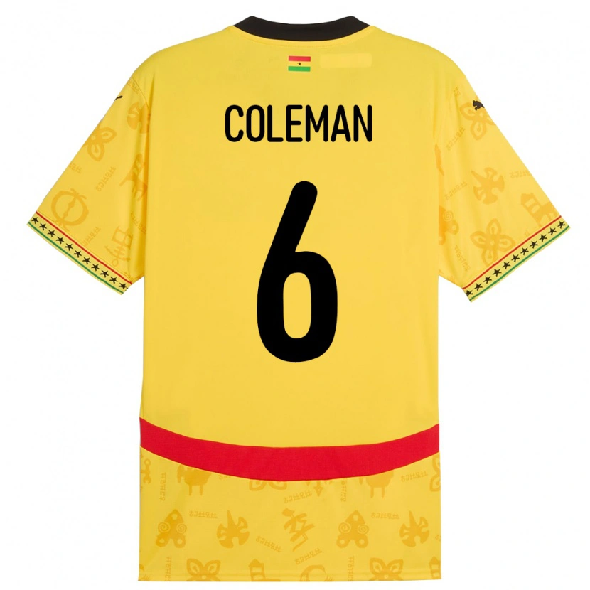 Danxen Women Ghana Ellen Coleman #6 Yellow Away Jersey 24-26 T-Shirt