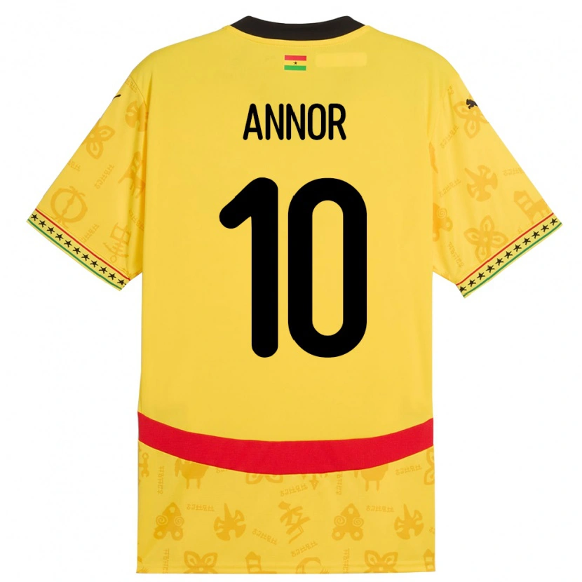 Danxen Women Ghana Emmanuel Annor #10 Yellow Away Jersey 24-26 T-Shirt