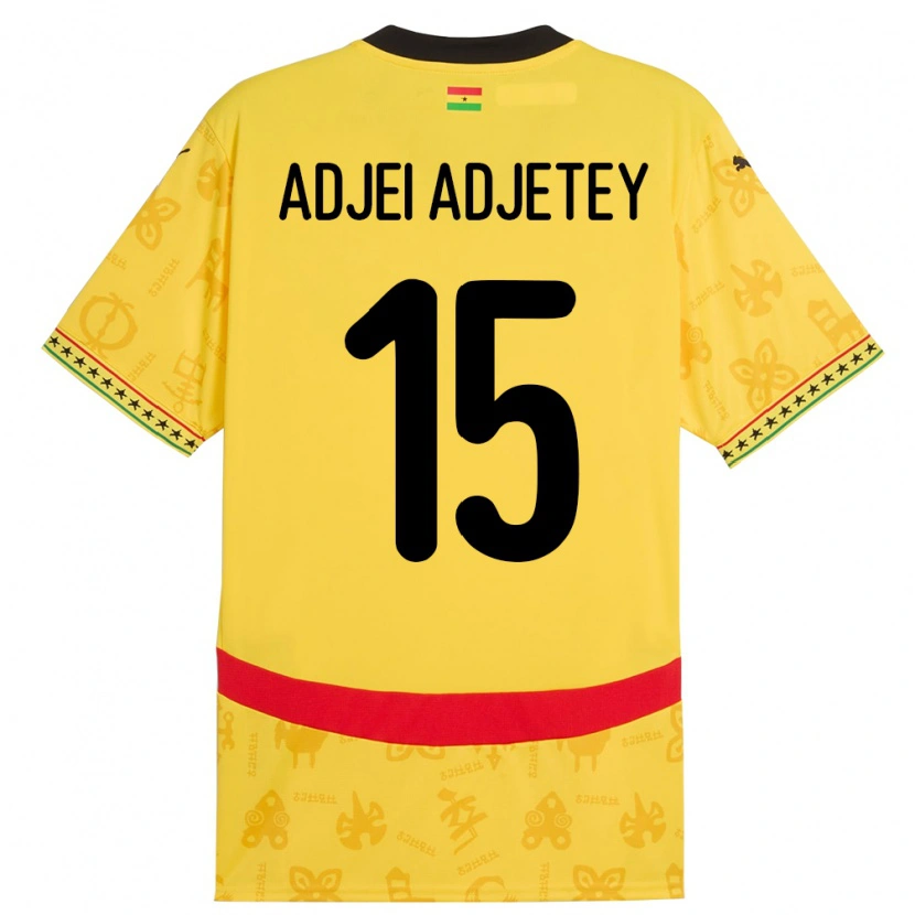 Danxen Women Ghana Jonas Adjei Adjetey #15 Yellow Away Jersey 24-26 T-Shirt