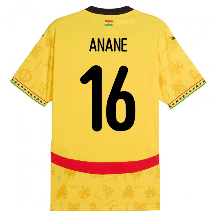 Danxen Women Ghana Vincent Anane #16 Yellow Away Jersey 24-26 T-Shirt