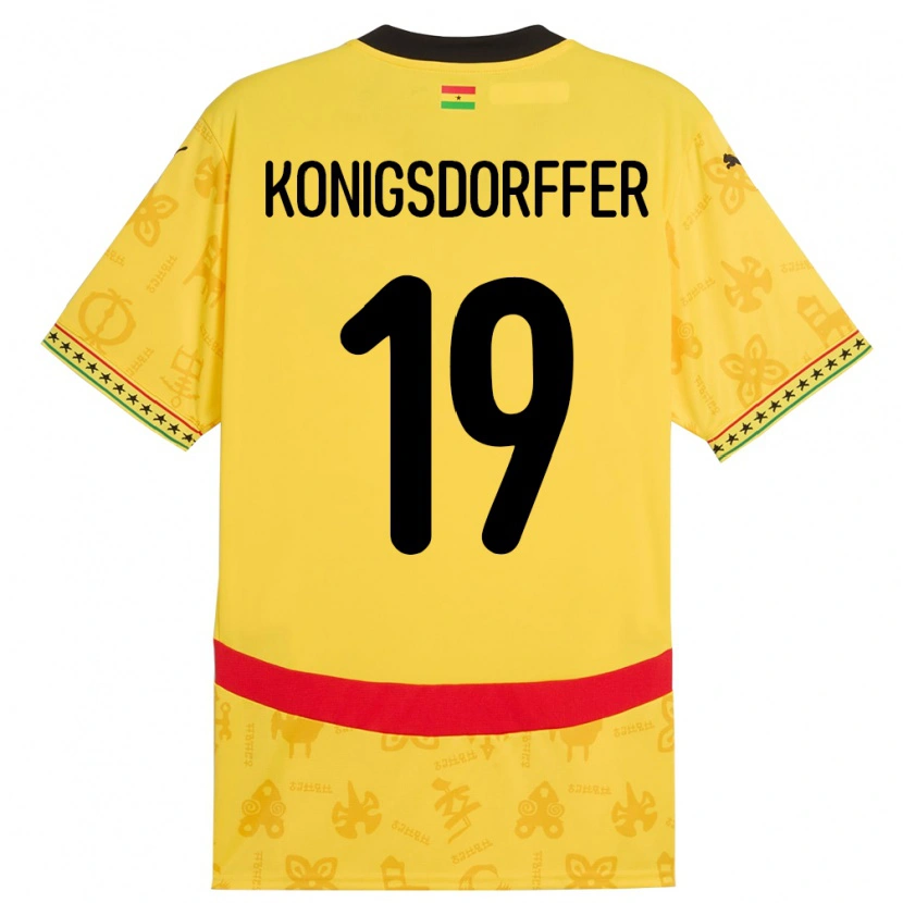 Danxen Women Ghana Ransford-Yeboah Konigsdorffer #19 Yellow Away Jersey 24-26 T-Shirt