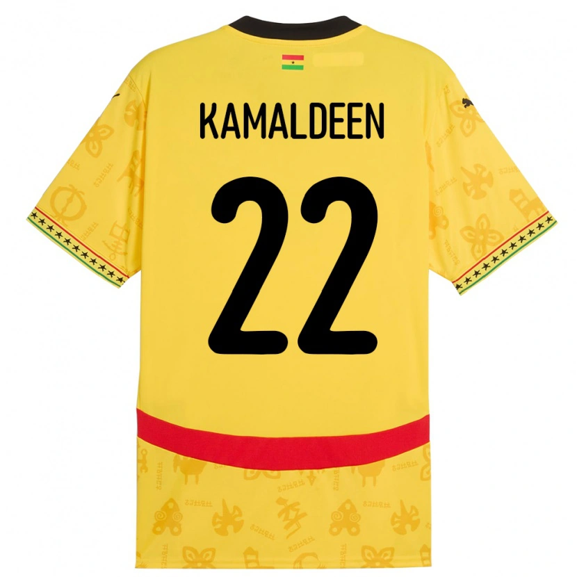 Danxen Women Ghana Kamaldeen Sulemana #22 Yellow Away Jersey 24-26 T-Shirt