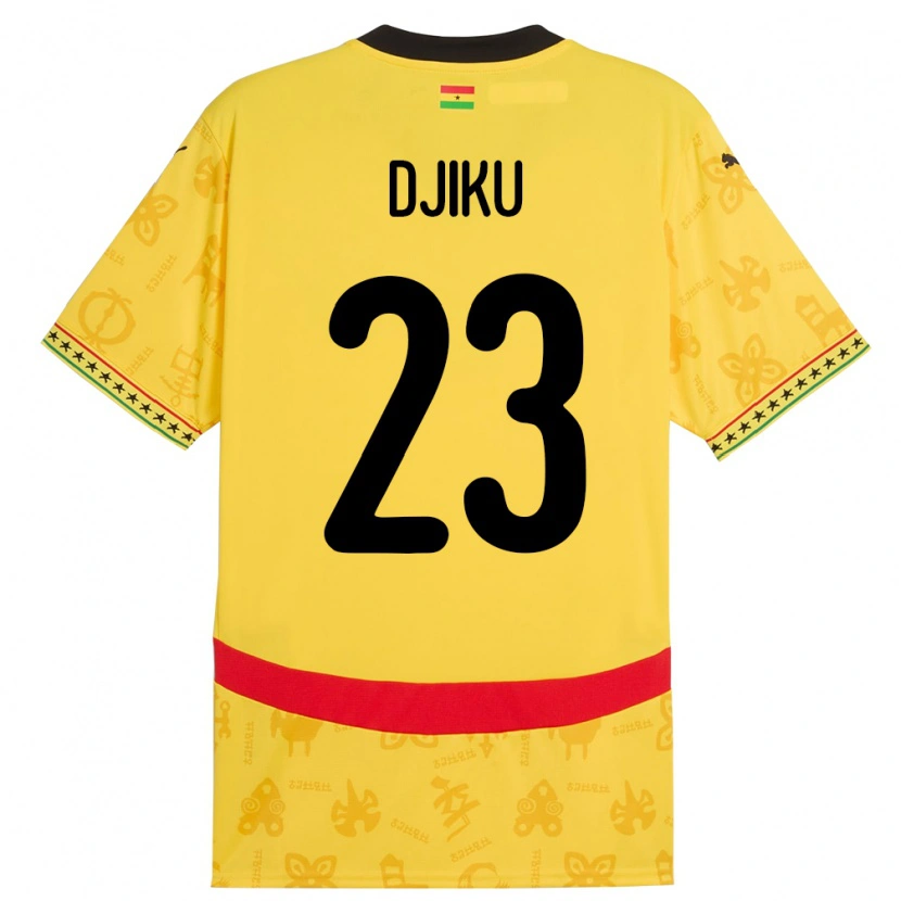 Danxen Women Ghana Alexander Djiku #23 Yellow Away Jersey 24-26 T-Shirt