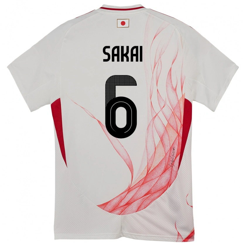 Danxen Women Japan Shunya Sakai #6 White Away Jersey 24-26 T-Shirt
