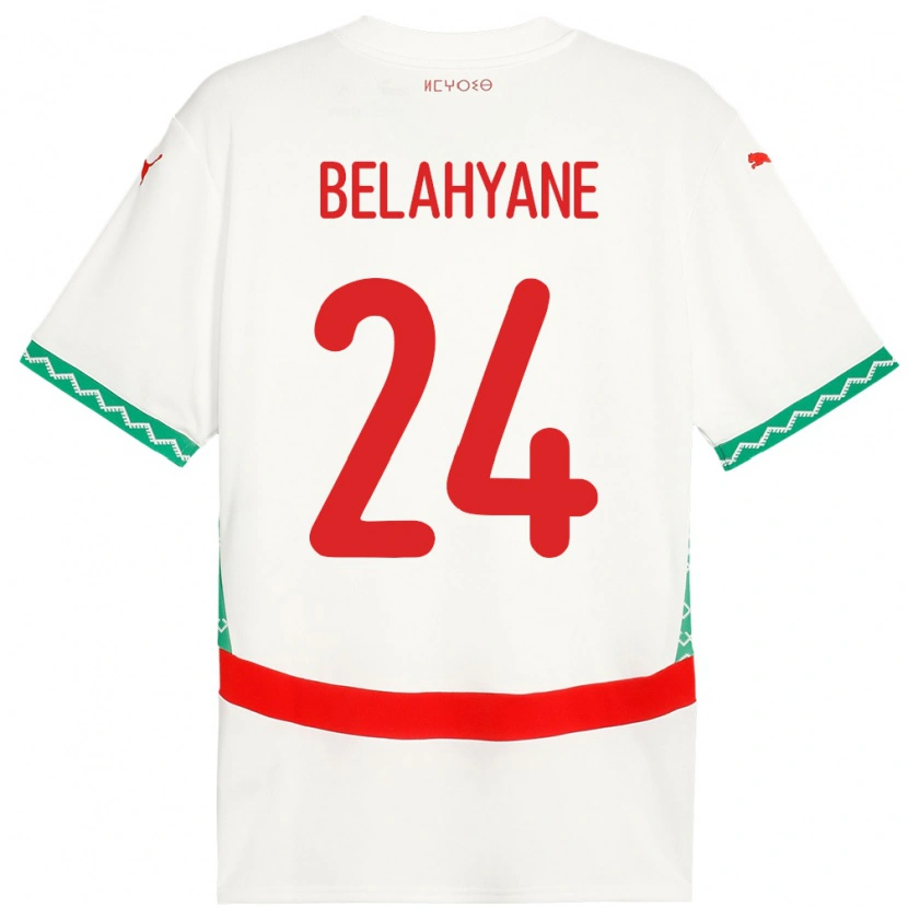 Danxen Women Morocco Reda Belahyane #24 White Away Jersey 24-26 T-Shirt