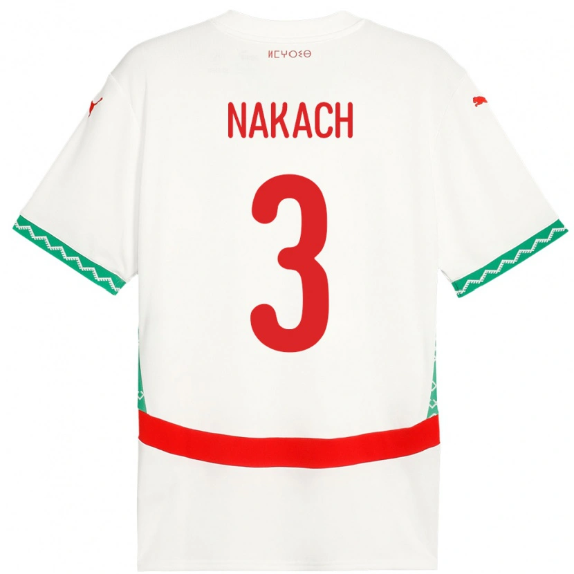 Danxen Women Morocco Akram Nakach #3 White Away Jersey 24-26 T-Shirt