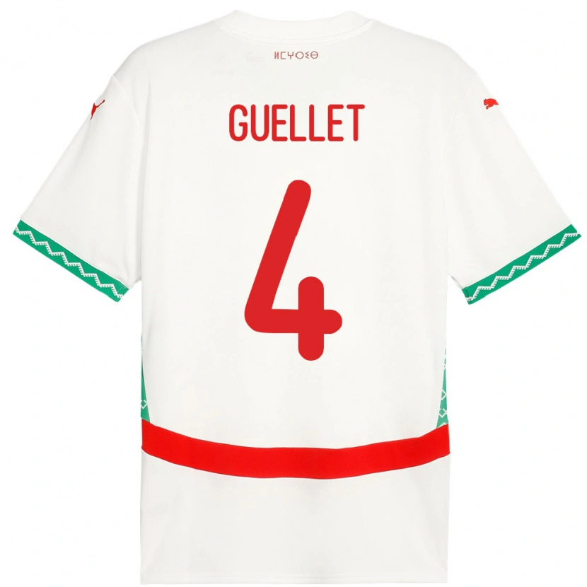 Danxen Women Morocco Shadi Guellet #4 White Away Jersey 24-26 T-Shirt