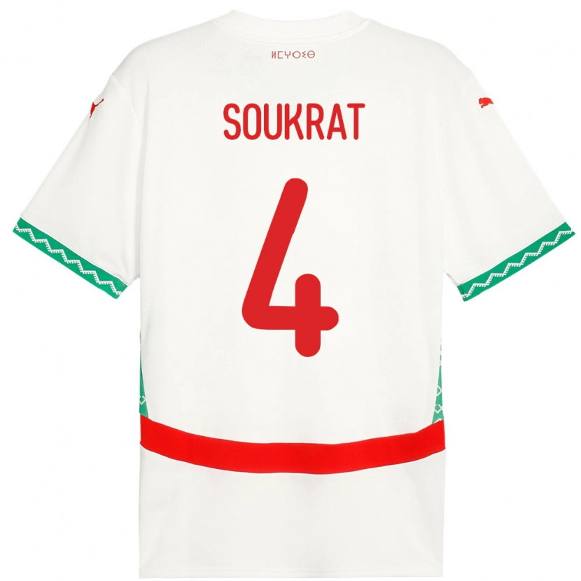 Danxen Women Morocco Bilal Soukrat #4 White Away Jersey 24-26 T-Shirt