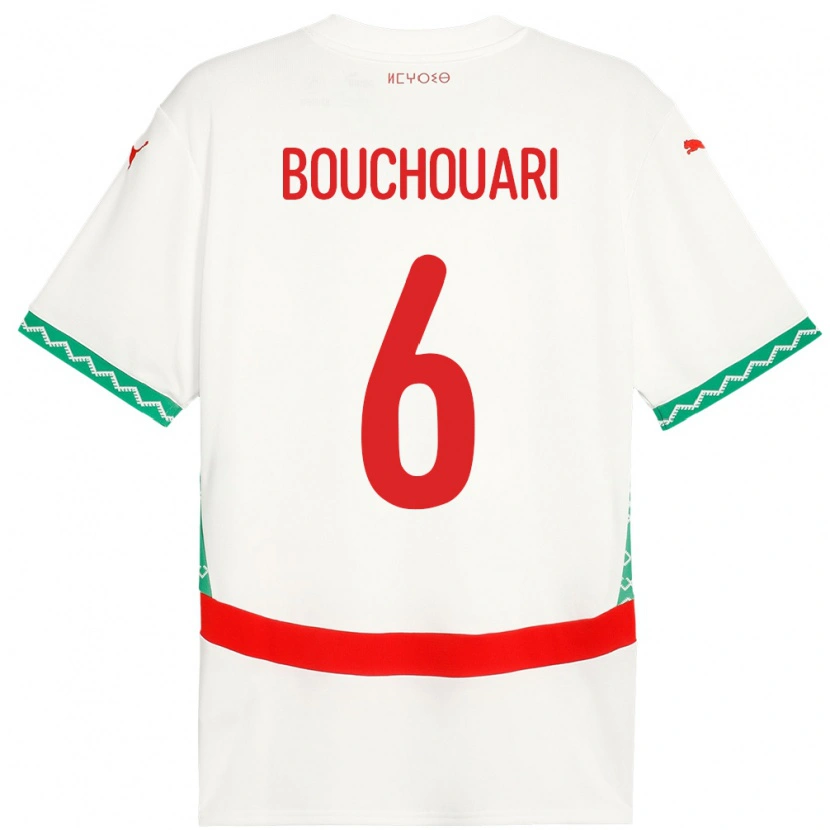 Danxen Women Morocco Benjamin Bouchouari #6 White Away Jersey 24-26 T-Shirt