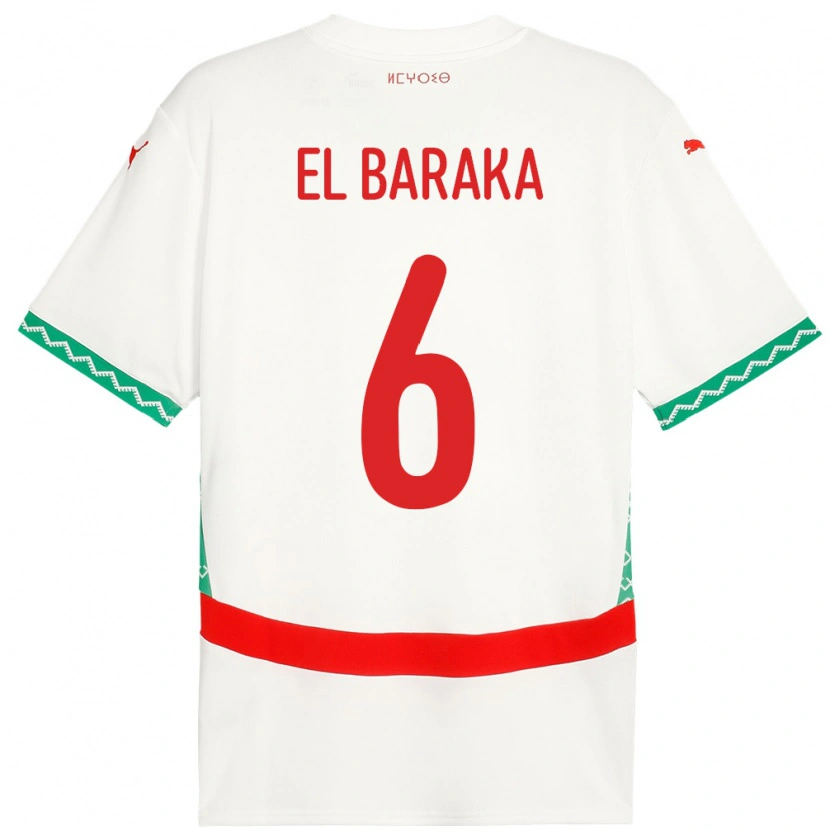Danxen Women Morocco Jibril El Baraka #6 White Away Jersey 24-26 T-Shirt