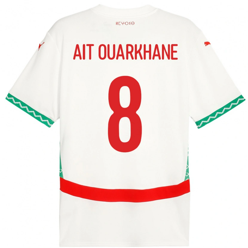 Danxen Women Morocco Khalid Aït Ouarkhane #8 White Away Jersey 24-26 T-Shirt