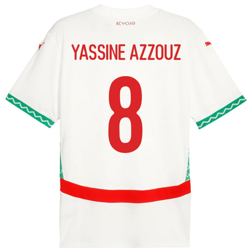 Danxen Women Morocco Mohamed Yassine Azzouz #8 White Away Jersey 24-26 T-Shirt