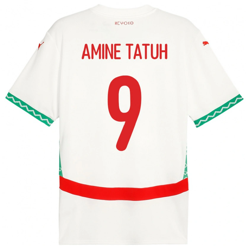 Danxen Women Morocco Mohammed Amine Tatuh #9 White Away Jersey 24-26 T-Shirt