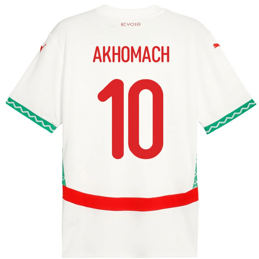 Danxen Women Morocco Ilias Akhomach #10 White Away Jersey 24-26 T-Shirt