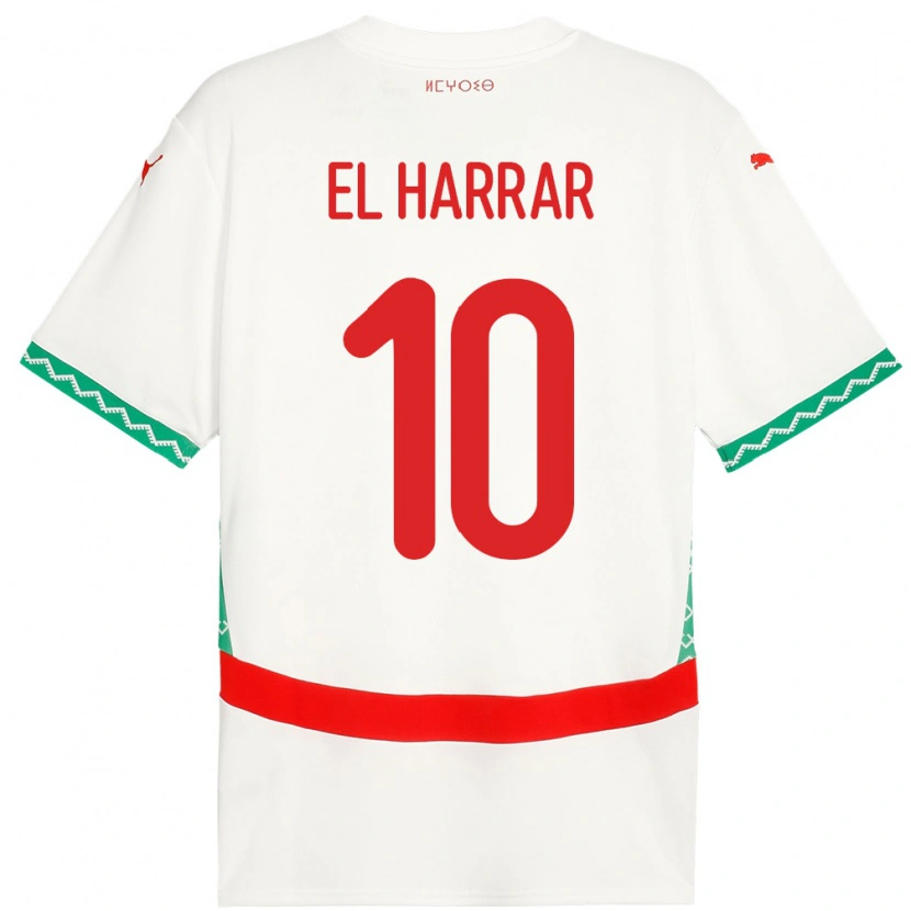 Danxen Women Morocco Mohamed El Harrar #10 White Away Jersey 24-26 T-Shirt