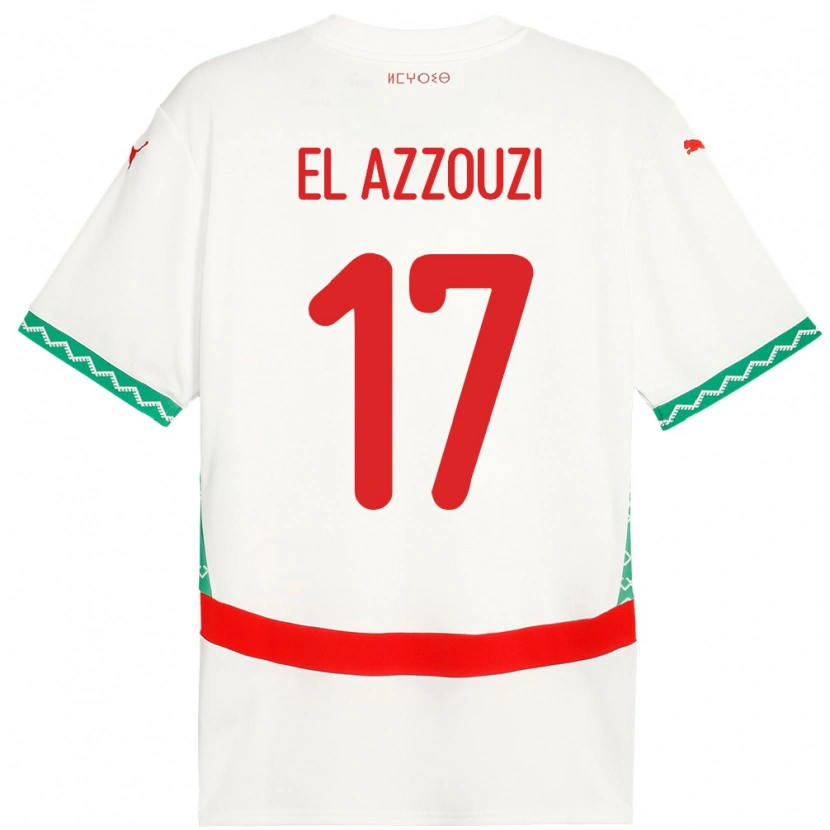 Danxen Women Morocco Oussama El Azzouzi #17 White Away Jersey 24-26 T-Shirt