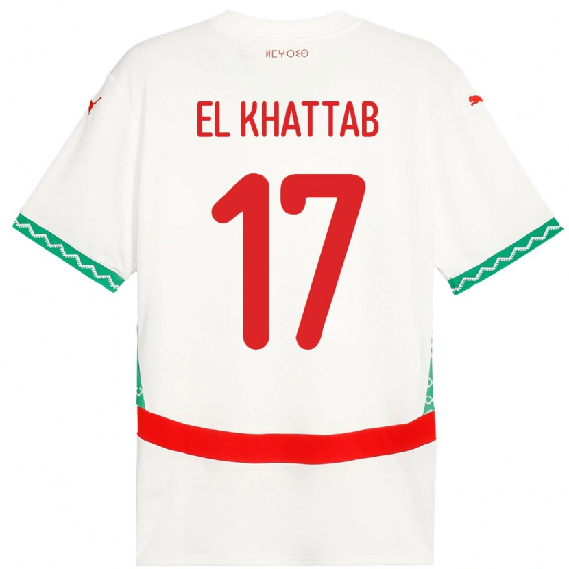 Danxen Women Morocco Omar El Khattab #17 White Away Jersey 24-26 T-Shirt