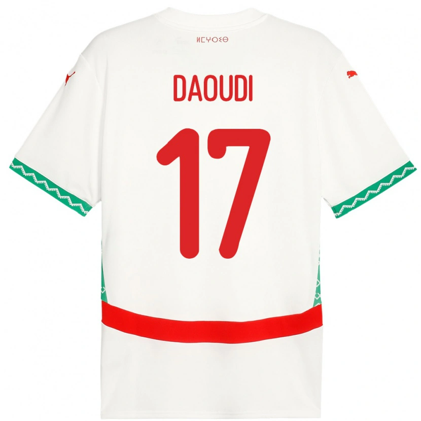 Danxen Women Morocco Abdelali Daoudi #17 White Away Jersey 24-26 T-Shirt