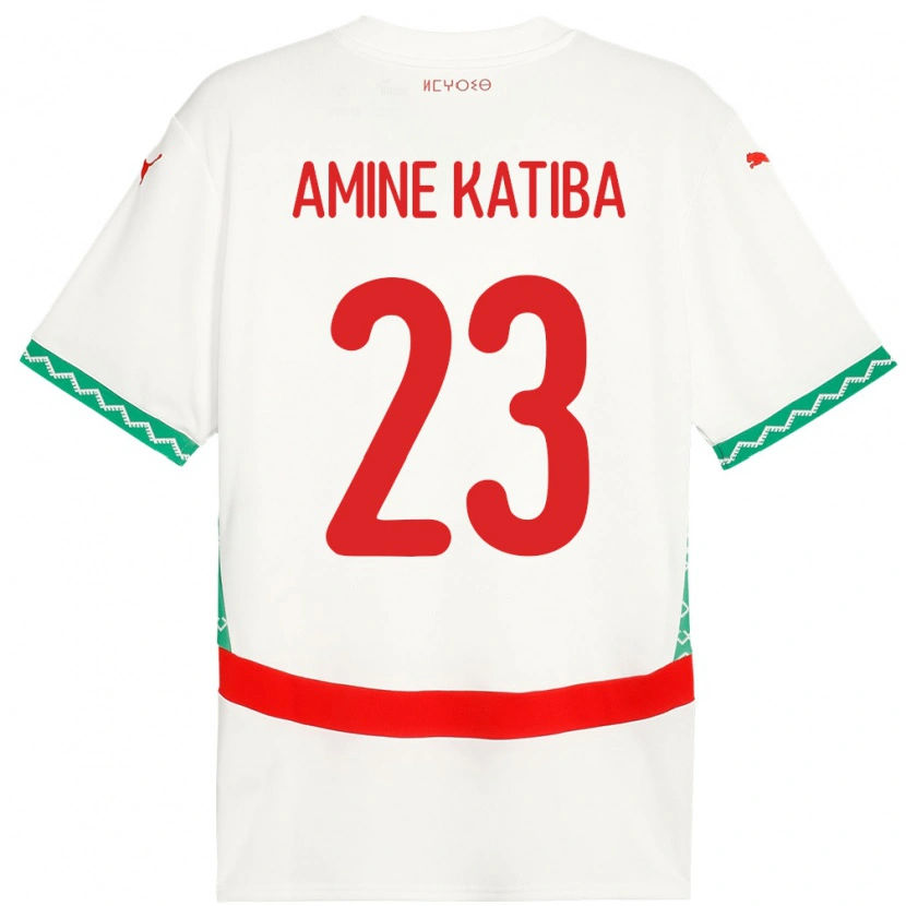 Danxen Women Morocco Mohamed Amine Katiba #23 White Away Jersey 24-26 T-Shirt