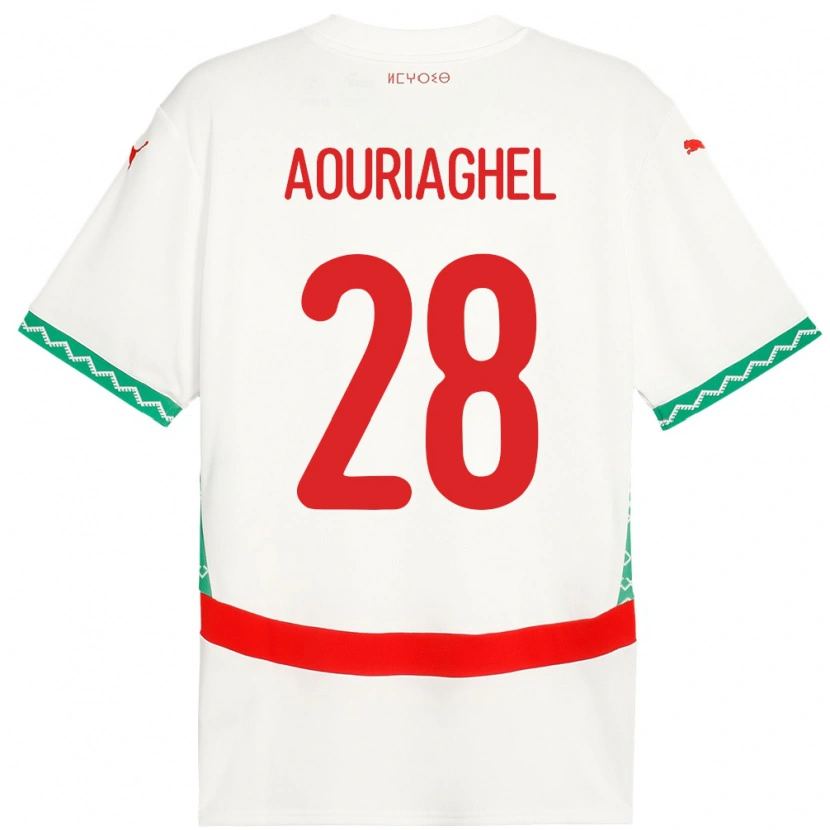 Danxen Women Morocco Yassin Aouriaghel #28 White Away Jersey 24-26 T-Shirt