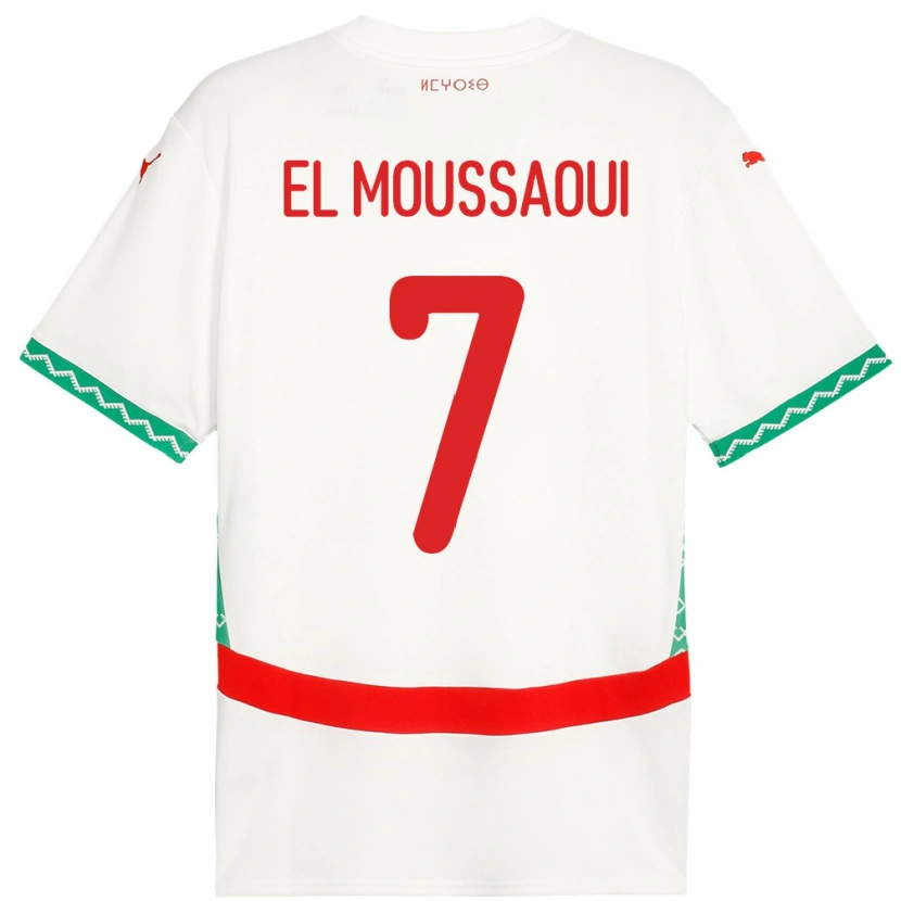 Danxen Women Morocco Hamza El Moussaoui #7 White Away Jersey 24-26 T-Shirt